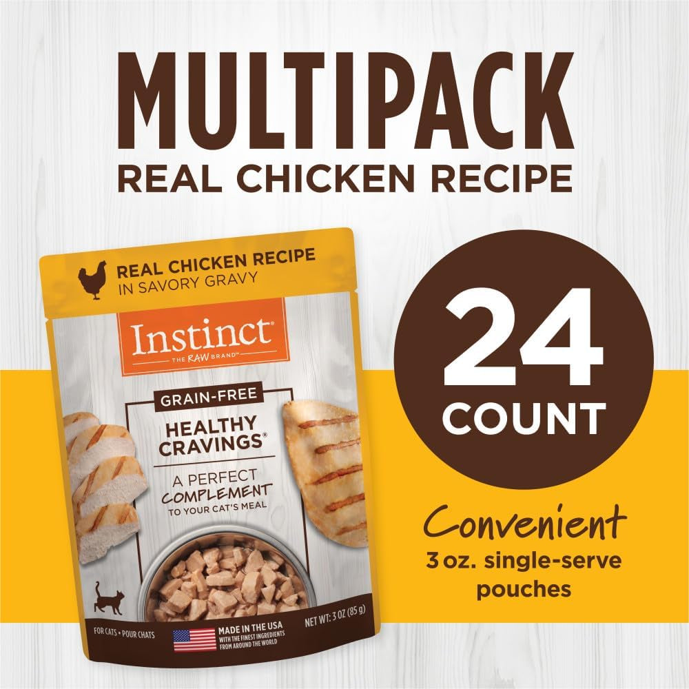 Healthy Cravings Grain Free Real Chicken Recipe Natural Wet Cat Food Topper by Nature'S Variety, 3 Ounce (Pack of 24)